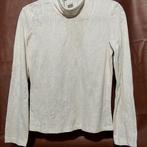 J. Jill Cream Patterned Blouse